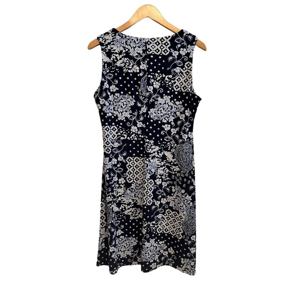 Tommy Hilfiger Dress Navy Patchwork Sleeveless Knee Length Jersey Knit Sheath 8 - Picture 3 of 10
